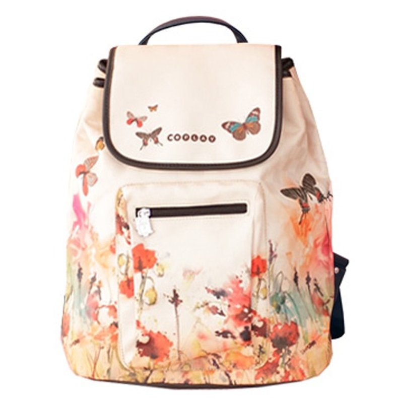 COPLAY Watercolor Flower | Shoulder Backpack | Backpack | Side Backpack | - Backpacks - Waterproof Material Gold