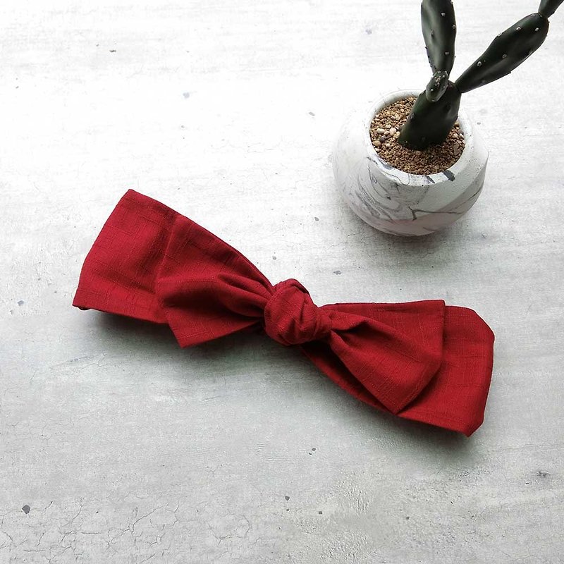 Pink bow tie - Headbands - Cotton & Hemp Red
