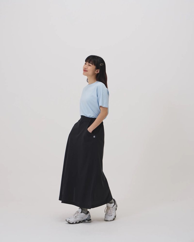 Functional simple lightweight skirt (black) - Skirts - Polyester Black