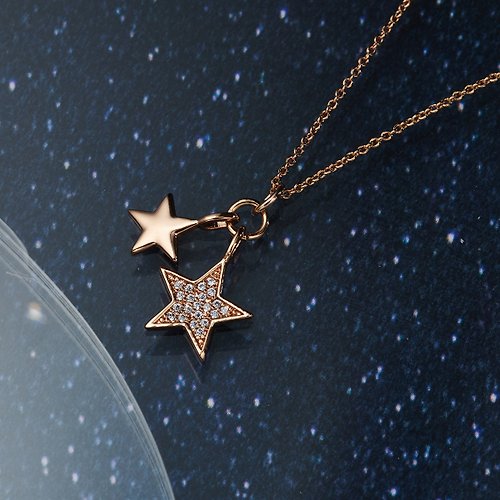 SOIRÉE BY N.Y. 蒔華芮設計師輕珠寶 Little Twin Stars微鑲鋯石項鍊 (共2色)