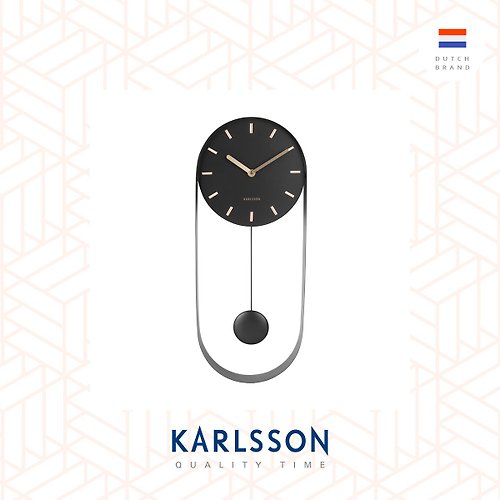 Ur Lifestyle 荷蘭Karlsson 50cmWall clock Pendulum Charm steel black搖擺鐘