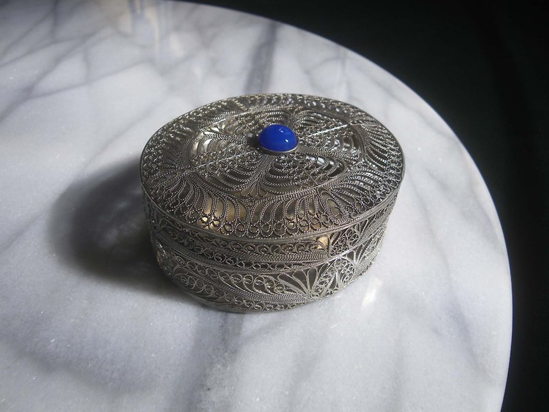 【OLD-TIME】Early Second-hand Japanese Bronze Silver Handcrafted Jewelry Box