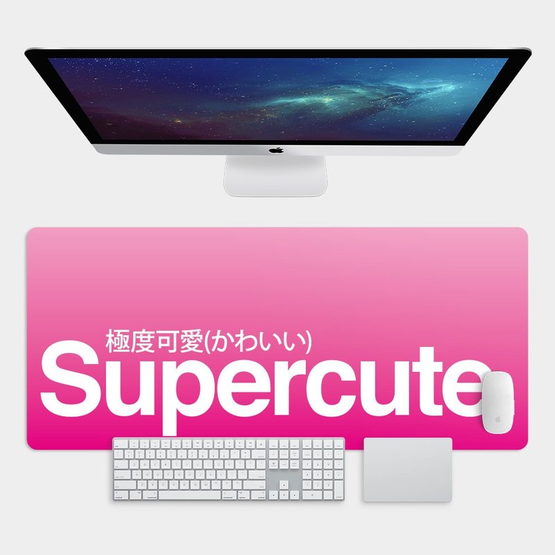 台灣製 Supercute極度可愛 大尺寸 滑鼠墊 餐墊 辦公桌墊 PS046 - 滑鼠墊 - 橡膠 粉紅色