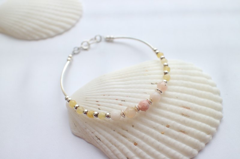 Natural stones/ 925 silver handmade bracelet - Bracelets - Gemstone 