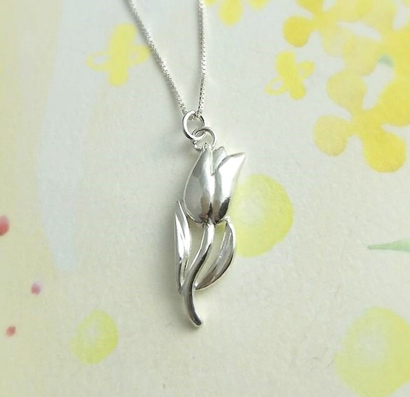 Sterling Silver Necklace / Tulip - Necklaces - Sterling Silver Silver