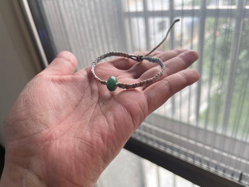 Angel's tears 天使之淚 Jewelry Design Angel's tears翠色-天然緬甸玉 深晴水綠翡翠珠 編織蠟線手繩