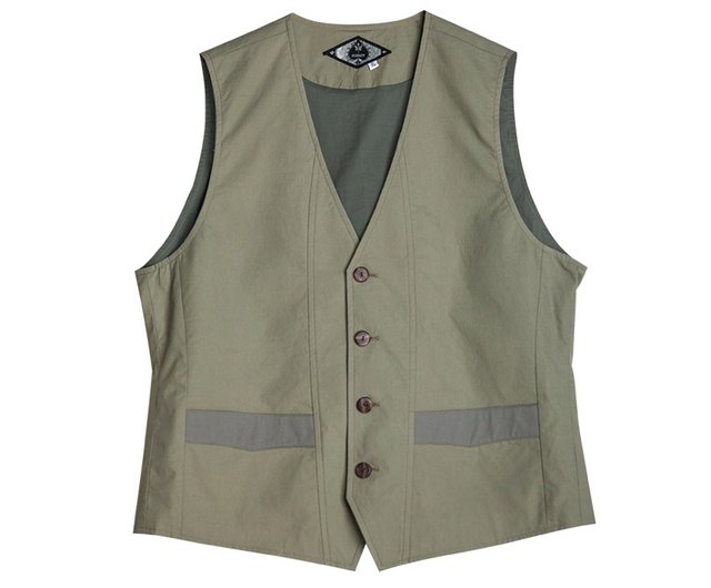 SOARIN AMEKAJI American Retro Cotton Vest Plain Color Cargo Vest 