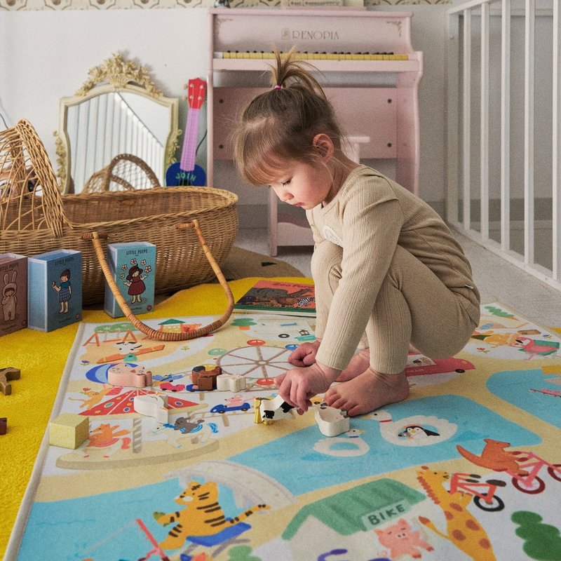 Cherry and Harry - Zoo Land Waterproof Washable Play Rug - 地墊/地毯 - 其他材質 