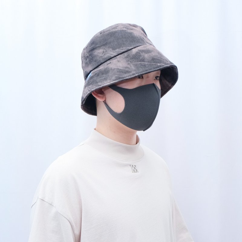 KAIKAI - Fearless - 紮染牛仔漁夫帽 - 黑 - 帽子 - 棉．麻 黑色