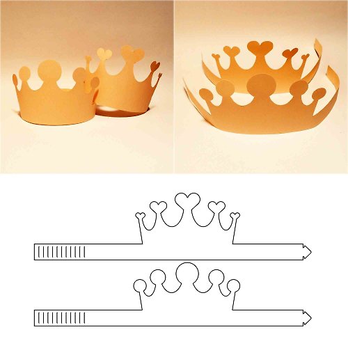 JustGreatPrintables Paper crown template, party crown, printable crown, birthday crown, SVG, DXF, A4