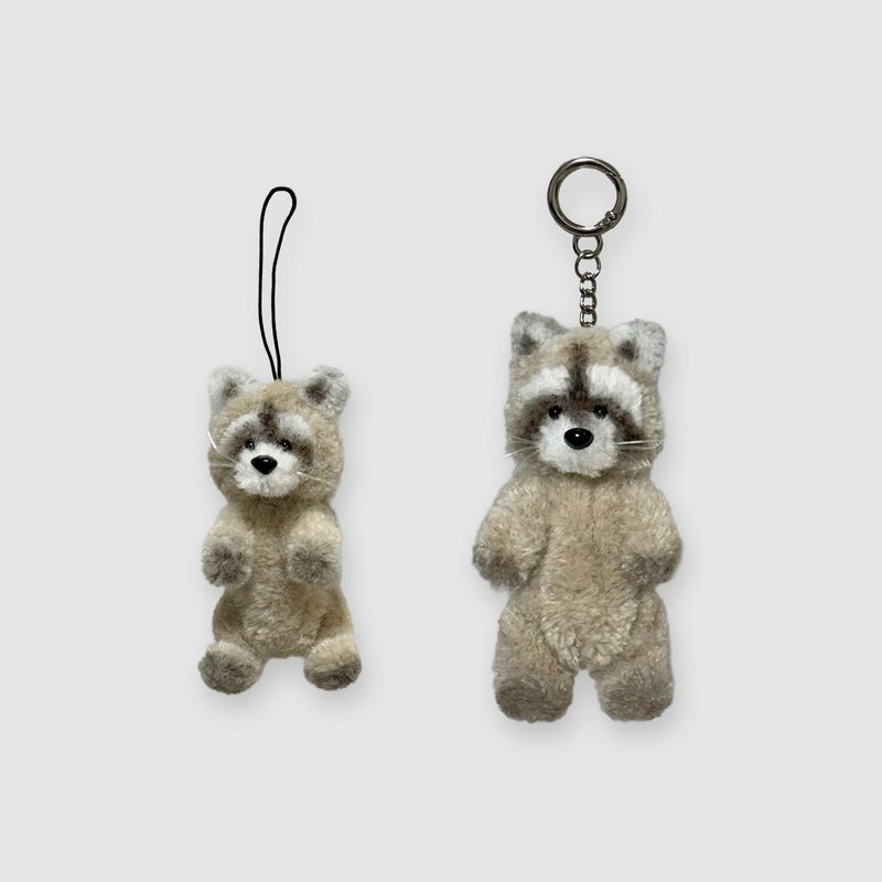 common raccoon keyring - 鑰匙圈/鑰匙包 - 壓克力 卡其色