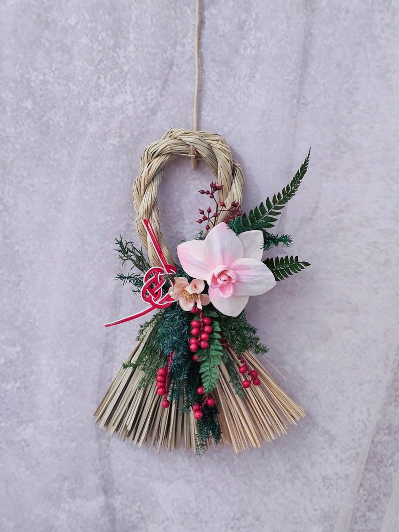 日式注連繩  蝴蝶蘭 現貨/快速出貨 - 乾花/永生花 - 植物．花 卡其色