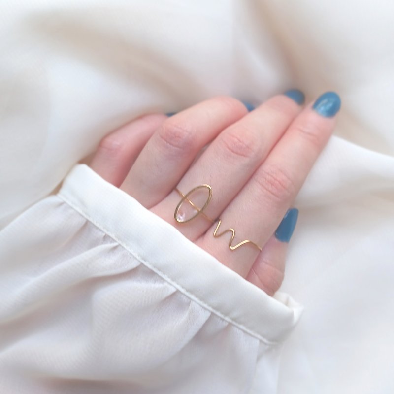 2点セット シンプル ワイヤーリング セット NO.01 ( クリアー・フリーサイズ ) - 戒指 - 樹脂 透明