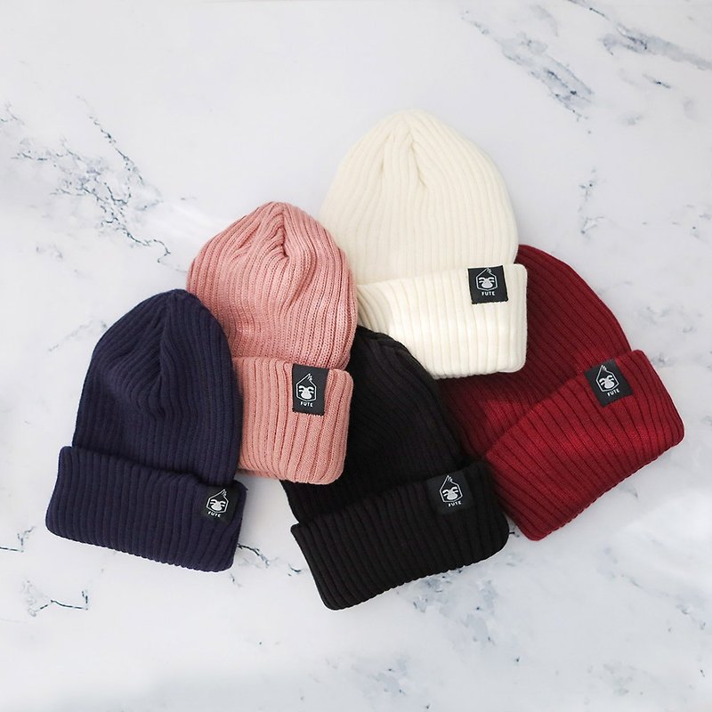 【Limited Gift】FUTE RIB KNIT BEANIE - Hats & Caps - Polyester Multicolor
