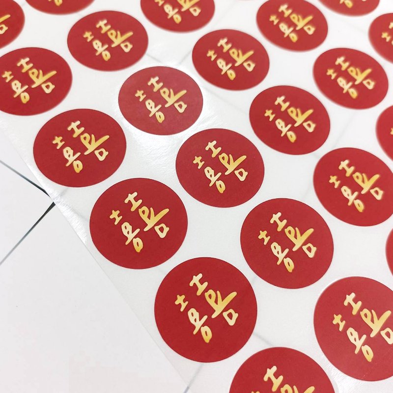 【Double Happiness Stickers】Wedding Stickers/Wedding Invitation Envelope Sealing Stickers/Wedding Small Things Stickers/Happy Rice Stickers - Stickers - Paper Red