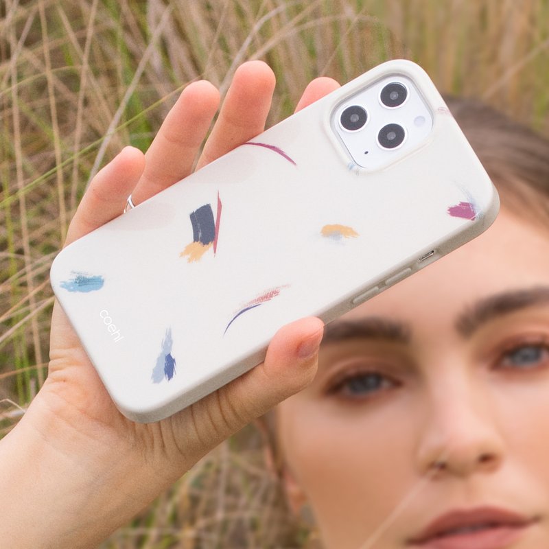 iPhone12系列 Coehl 彩繪筆刷設計防摔手機殼-白 - 手機殼/手機套 - 塑膠 