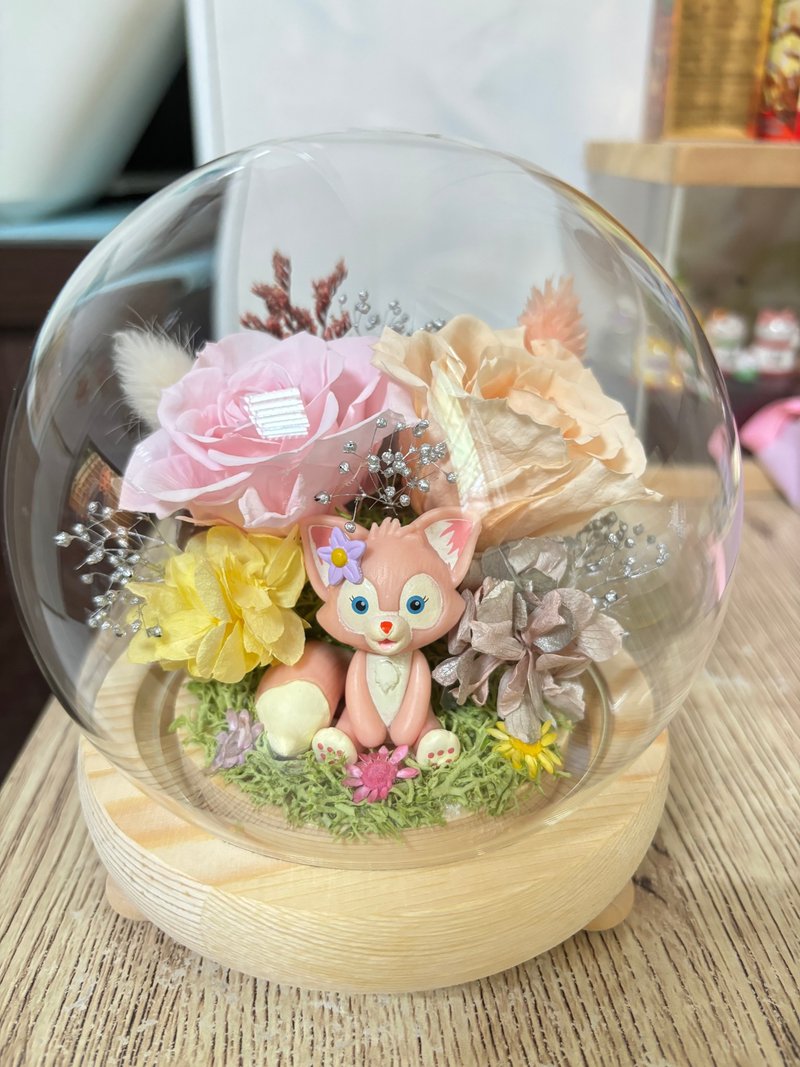 24hr shipment [Lina Bell] Everlasting Flower Night Light Glass Cup/Lina Bell/Valentine's Day Gift - ช่อดอกไม้แห้ง - พืช/ดอกไม้ 