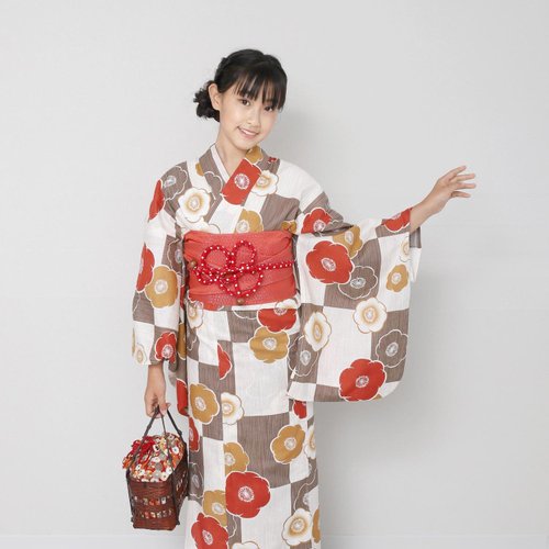 着物・浴衣 fujikominetic 近江ちぢみ 本麻浴衣3点セット 水色ぼかし格子（浴衣）｜utatane