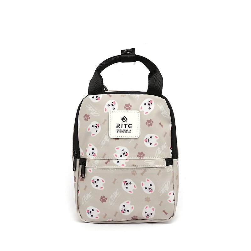 [RITE] Le Tour Series - Dual-use Mini Backpack - White Shiba Inu - กระเป๋าเป้สะพายหลัง - วัสดุกันนำ้ ขาว