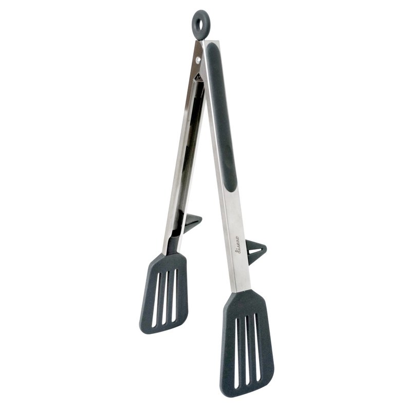 diseno Stainless Steel BBQ Grilling Locking Tongs with Silicone Tips - เครื่องครัว - สแตนเลส สีเทา