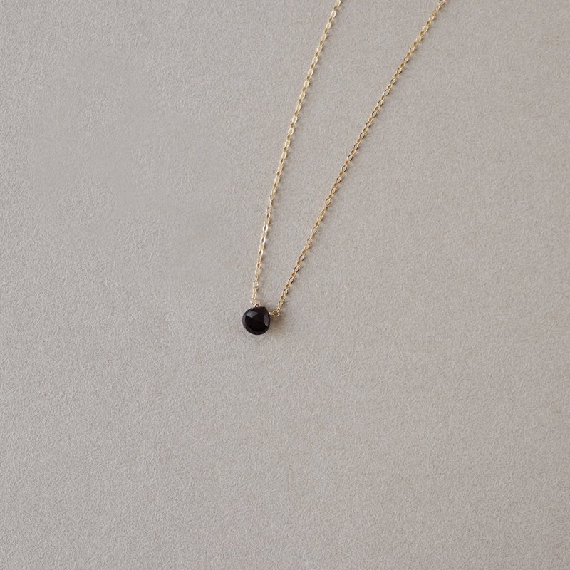 14kgf Onyx Marron Cut Necklace - สร้อยคอ - โลหะ สีดำ