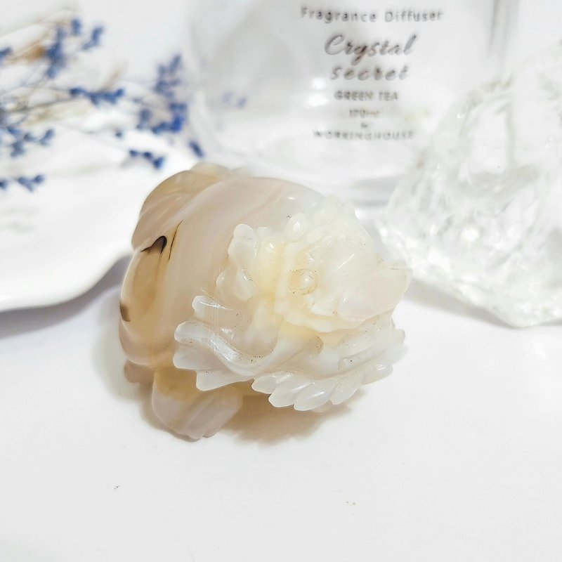 焦糖瑪瑙龍龜 - 擺飾/家飾品 - 玉石 黃色
