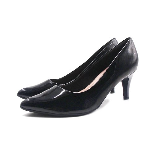 米蘭皮鞋Milano WALKING ZONE SUPER WOMAN空姐系列 尖頭時尚經典高跟鞋女鞋-亮黑