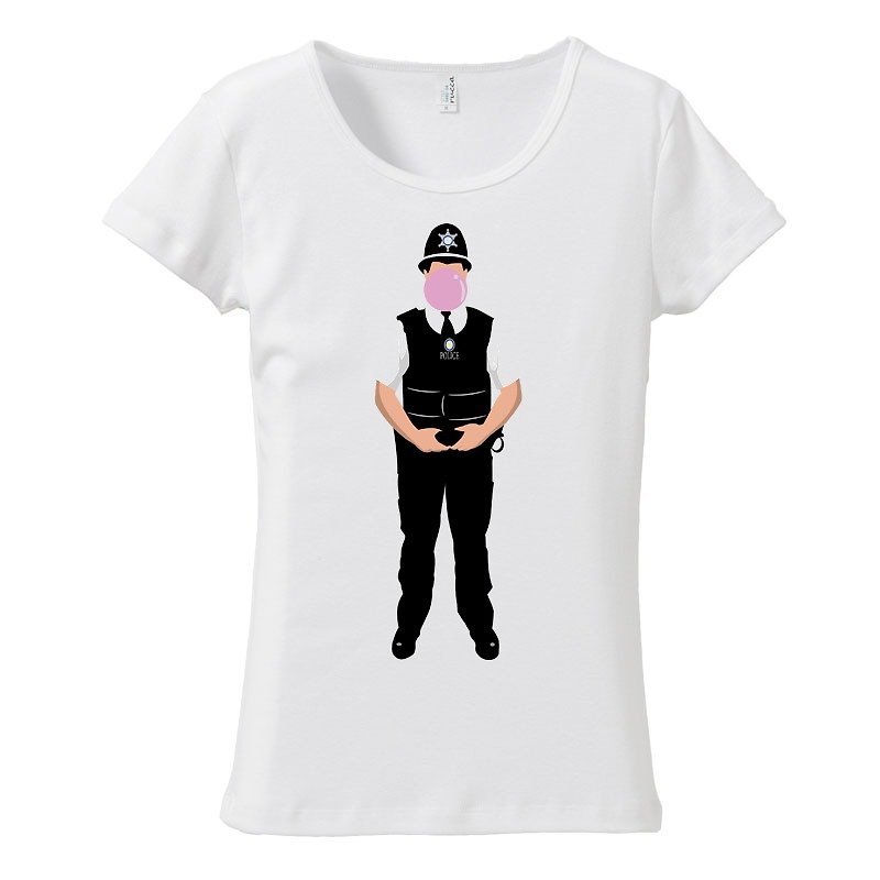 [Women's T-shirt] bubblegum - เสื้อยืดผู้หญิง - ผ้าฝ้าย/ผ้าลินิน ขาว