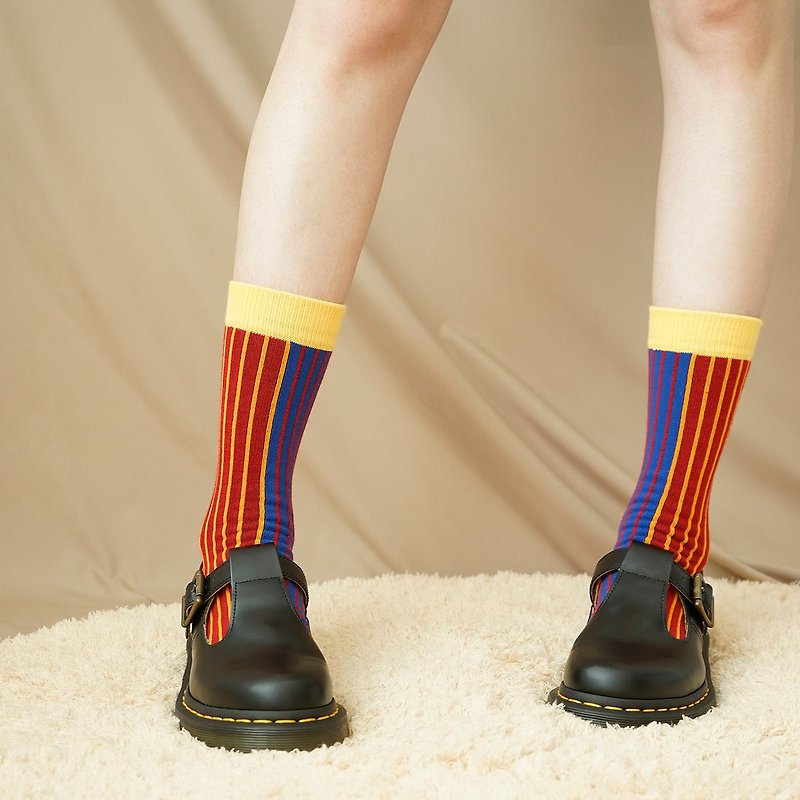 2019AWstrong original design series striped socks st01 - Socks - Cotton & Hemp 