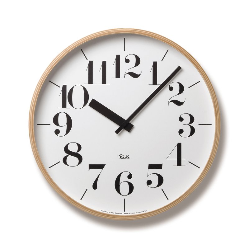 Lemnos Riki Clock 大 時鐘 渡邊力設計 - 時鐘/鬧鐘 - 木頭 卡其色