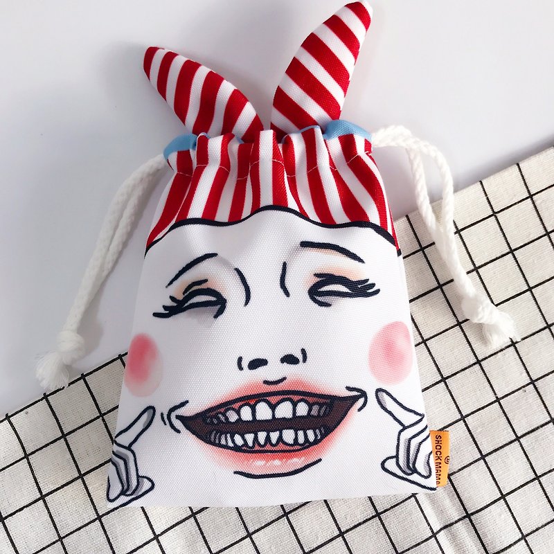 Eggheads Drawstring Pouch - Toiletry Bags & Pouches - Polyester White