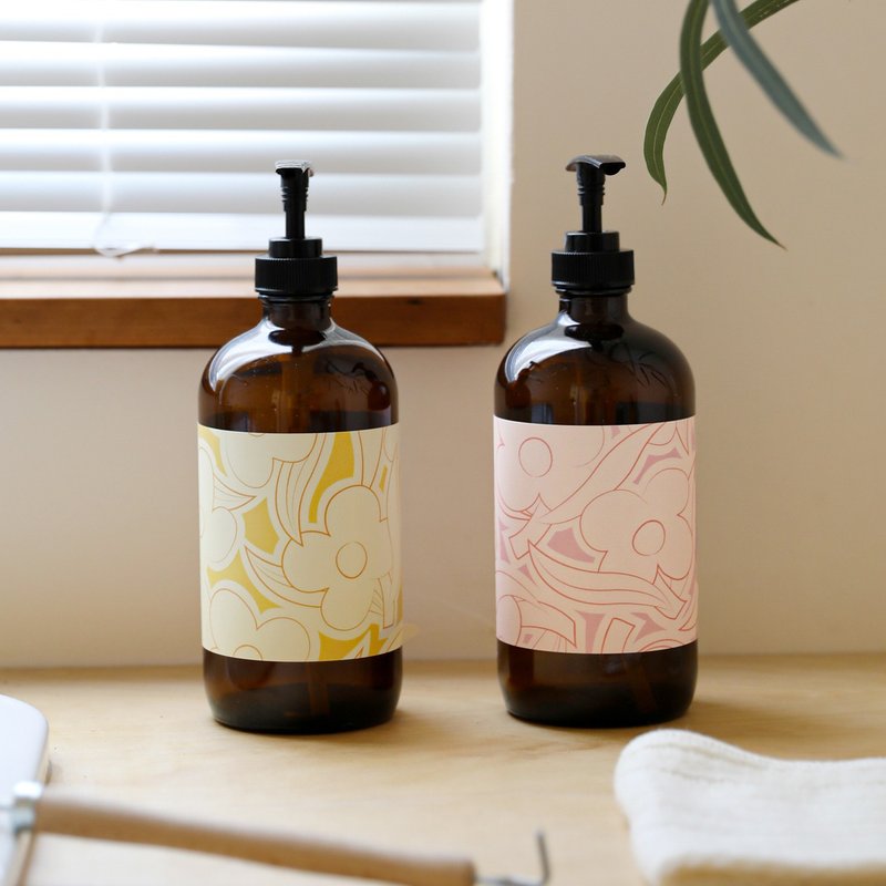 moün | The Secret Garden | Flower Print Glass Portable Squeeze Bottle - Bathroom Supplies - Glass 