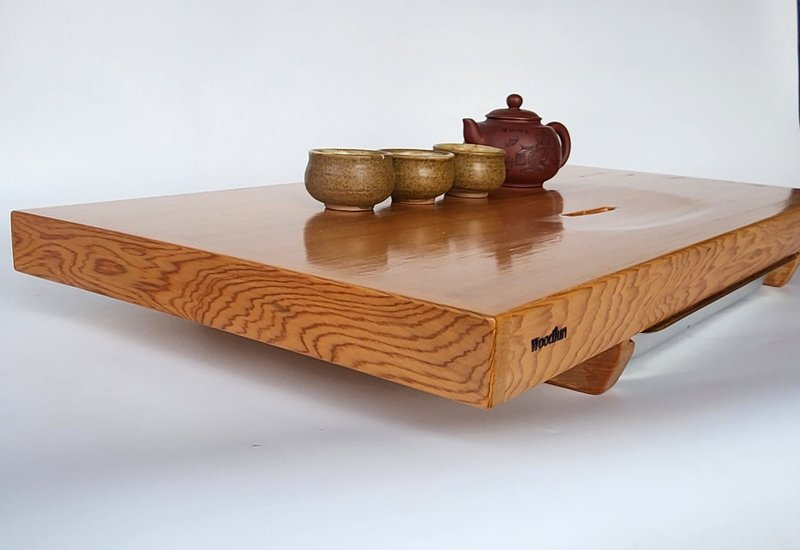 [Woodfun Playing with Wood] Hinoki wood drawer-type water collection table tea tray/tea making table - ถ้วย - ไม้ 