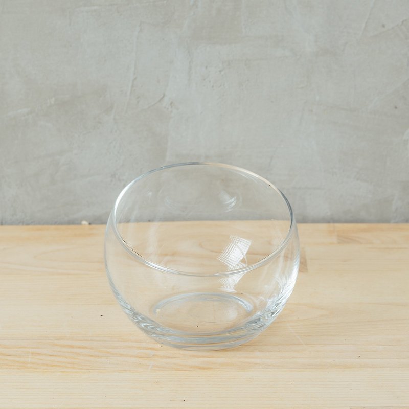 [Additional shopping area] glass oblique bottle - water moss ball decoration / soaking water / decoration - ของวางตกแต่ง - แก้ว 
