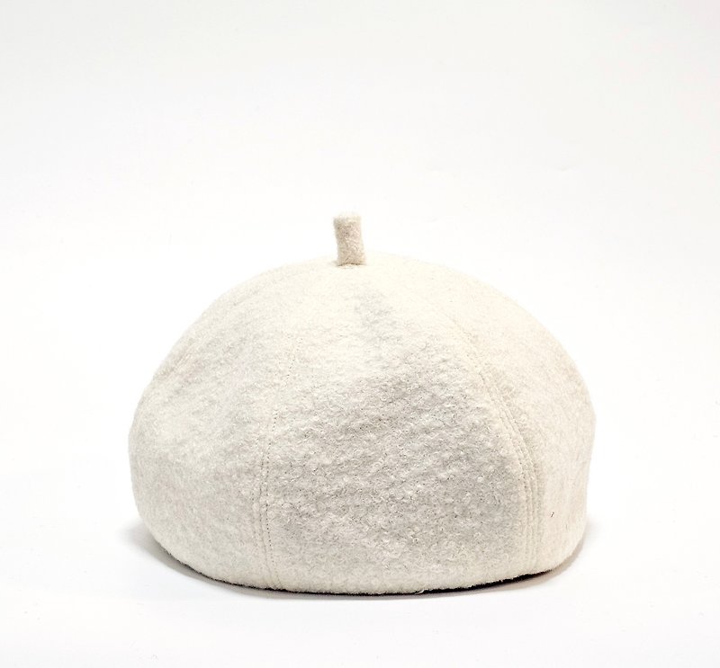 【HiGh MaLi】Wenqing Fashionable Pumpkin Hat/Beret/Love Relationship-Innocent White#Gift#Style - Hats & Caps - Other Man-Made Fibers White