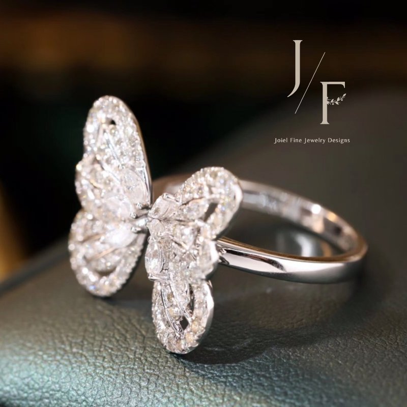 18K Gold Bufferfly Diamond Ring - General Rings - Diamond 