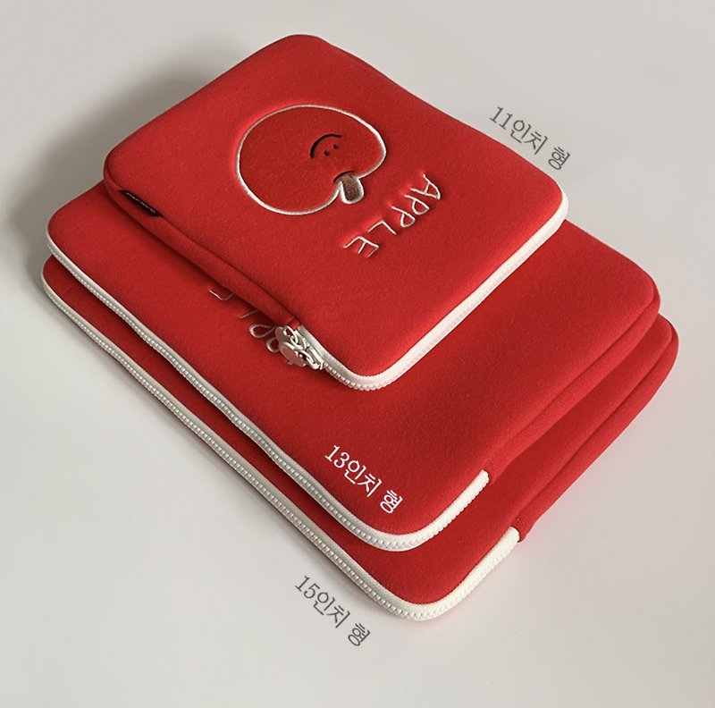 [In stock] Apple Pouch 11/13/15-inch tablet protective case - กระเป๋าแล็ปท็อป - ผ้าฝ้าย/ผ้าลินิน สีแดง