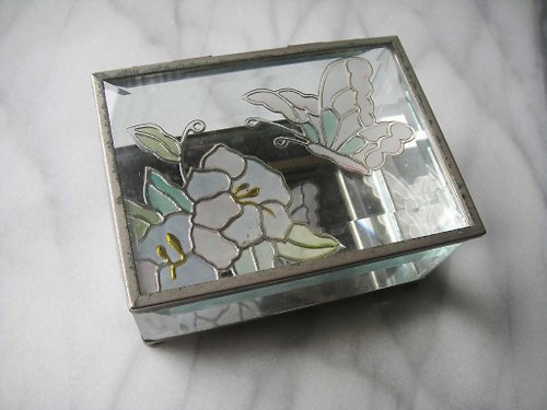 老時光OLD-TIME Vintage & Classic & Deco 【老時光 OLD-TIME】早期日本彩繪玻璃珠寶盒