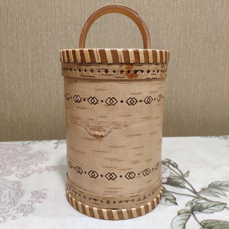 Birch bark box, birch bark canister, tea box - 調味罐/醬料罐 - 木頭 