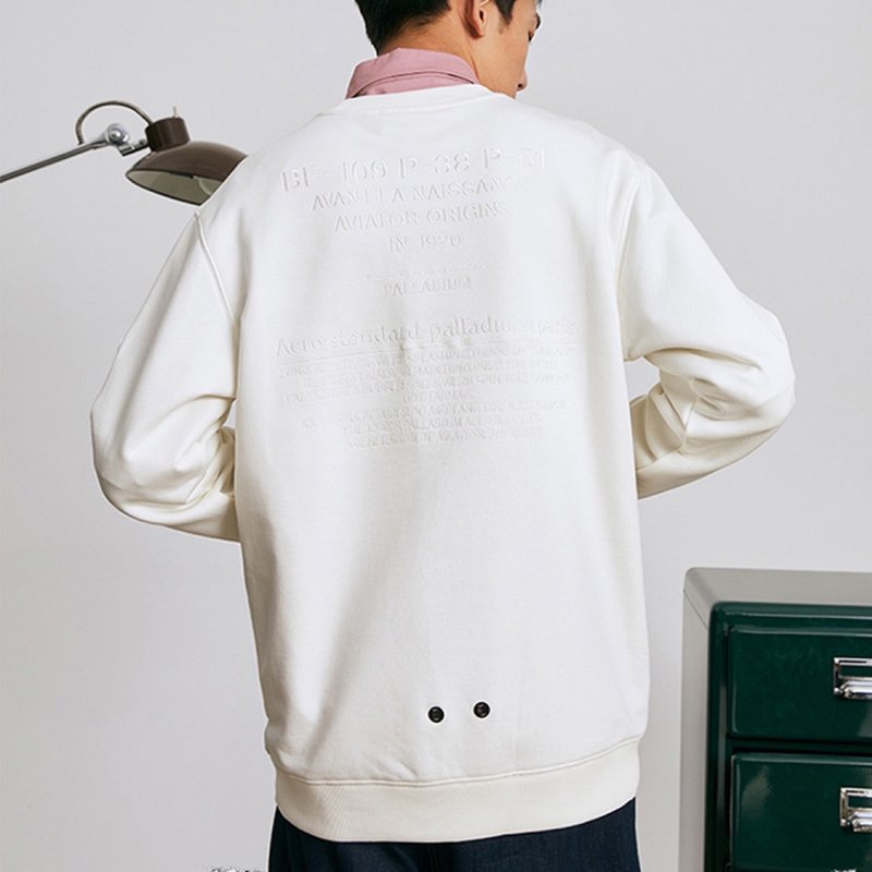 [Anniversary] PALLADIUM dropped shoulder loose university T-shaped pocket long-sleeved sweatshirt 105969 - Men's T-Shirts & Tops - Cotton & Hemp Multicolor