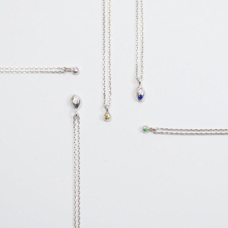 Gemstone stone necklace - Necklaces - Sterling Silver Silver