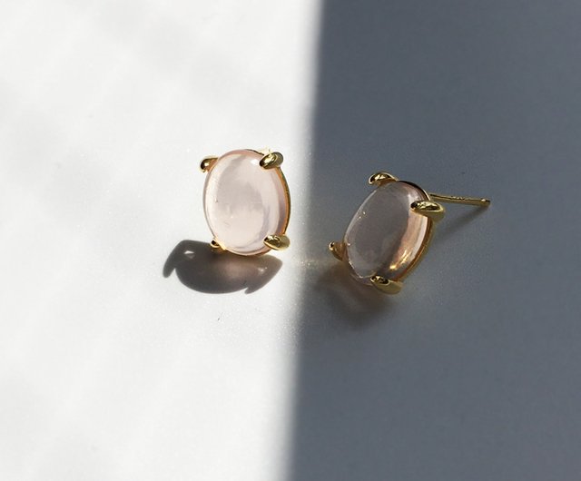 Star Rose Quartz Stud EarringsSmall size - Shop y-o Earrings