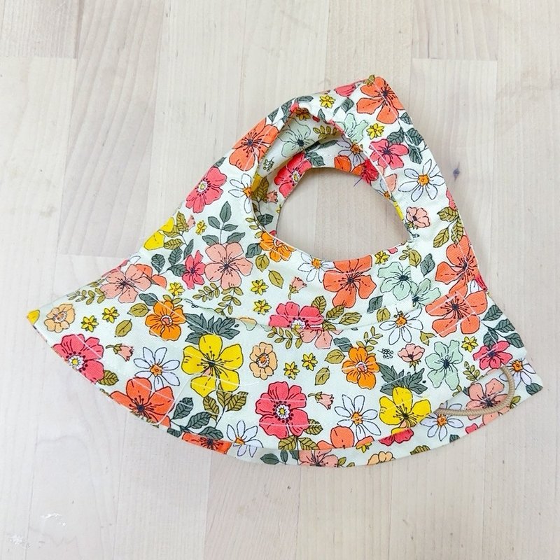 Orange Floral Pet Bucket Hat Dog Sun Hat L/XL - ชุดสัตว์เลี้ยง - ผ้าฝ้าย/ผ้าลินิน สีแดง