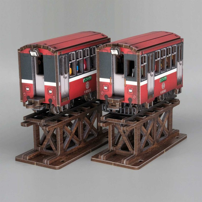 Fuumas Puzzle - SC-007A Zhu-shan Line Passenger Car - Wood, Bamboo & Paper - Wood 