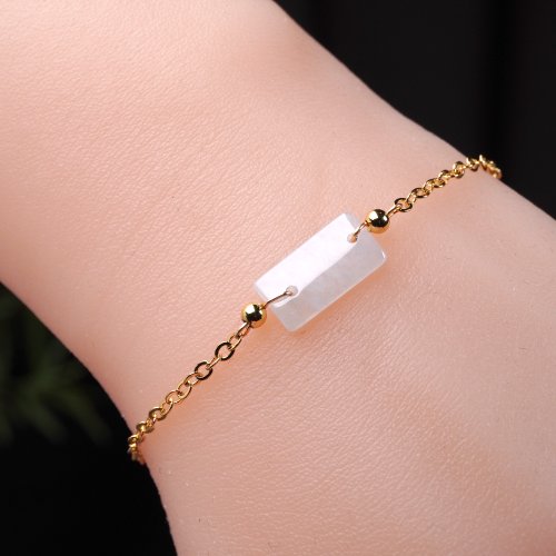 瓔珞珠寶盒 E.L.Jewelry Box 【願‧無事】冰種翡翠無事牌手鍊14K包金|天然緬甸玉翡翠A貨|送禮
