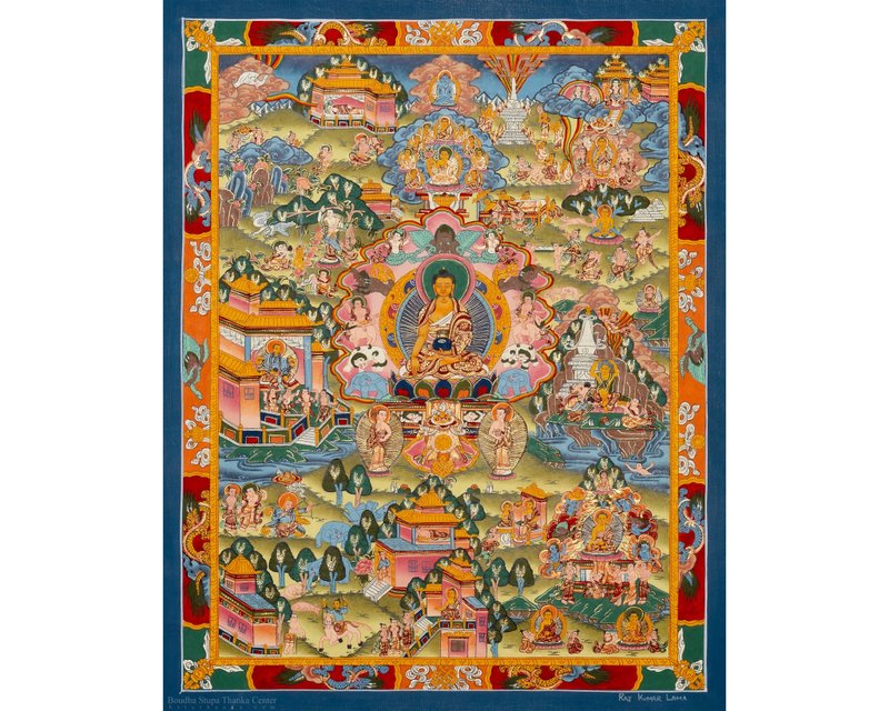 佛陀生平唐卡绘画 - 壁貼/牆壁裝飾 - 其他材質 多色