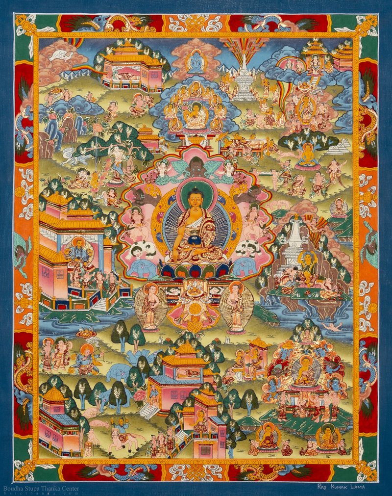 The life history of Buddha thanka painting - Wall Décor - Other Materials Multicolor