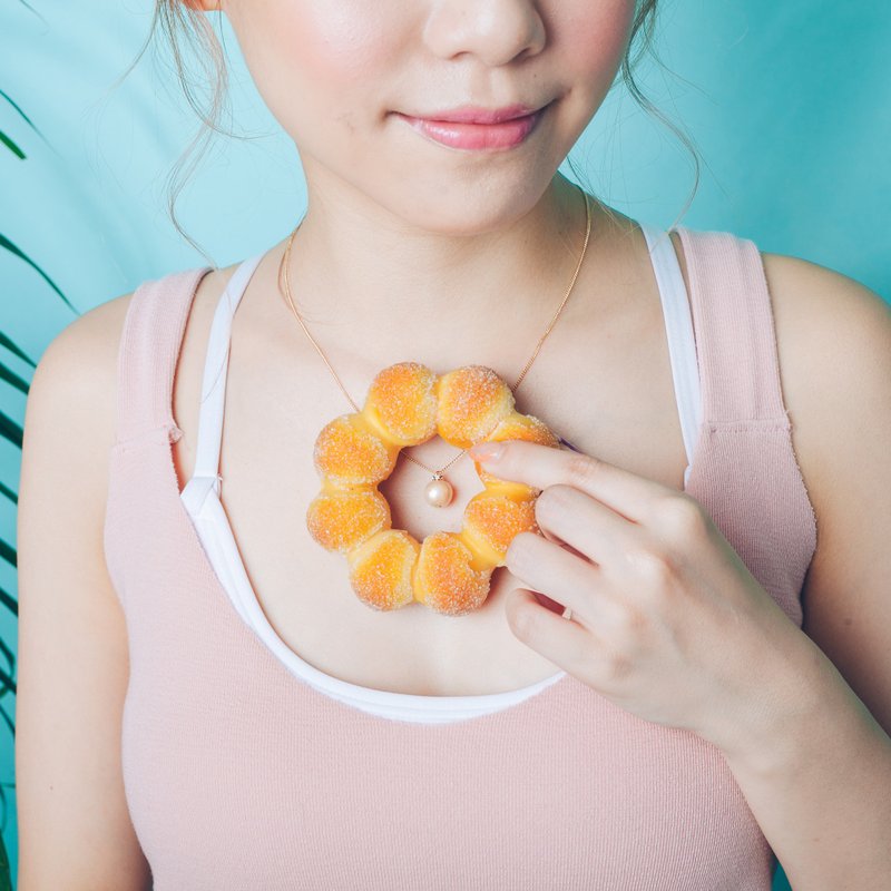 棉珍珠項鍊【Only棉珍珠設計款項鍊】 - 項鍊 - 其他金屬 金色