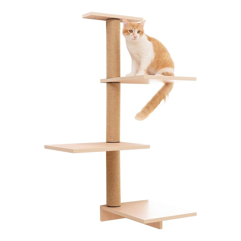 【MOMOCAT】T03三階櫃體天梯 - 三款木色 - 貓跳台/貓抓板 - 木頭 