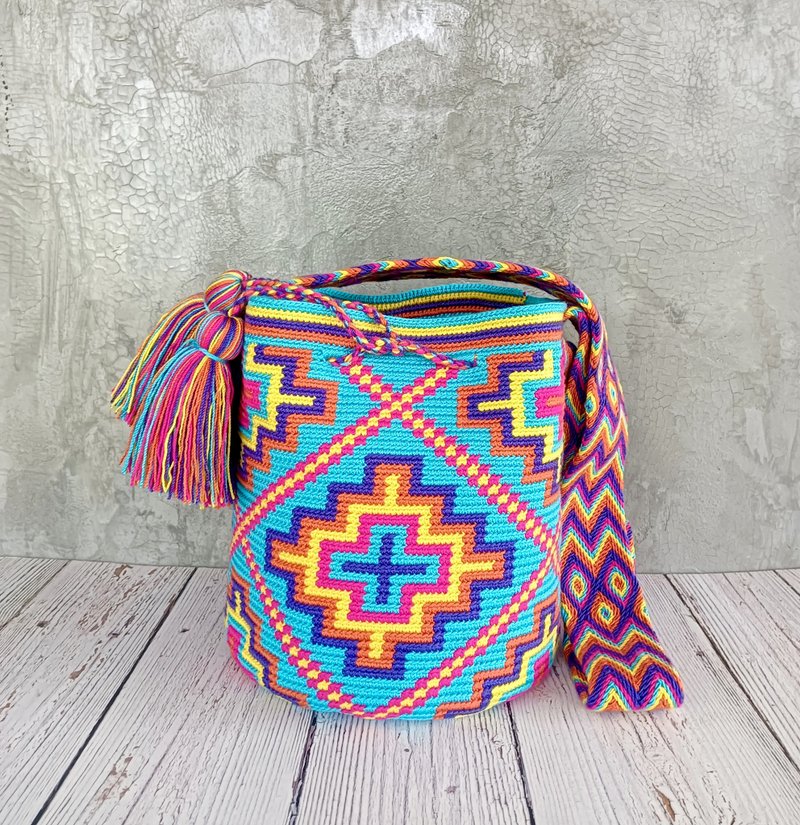 Flower mochila bag,Crossbody bag for women,Handcraft bag,Crochet bag ,Cr - 側背包/斜背包 - 棉．麻 